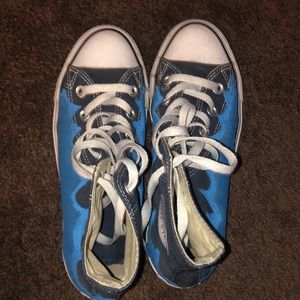 Navy Converse with Ocean waves